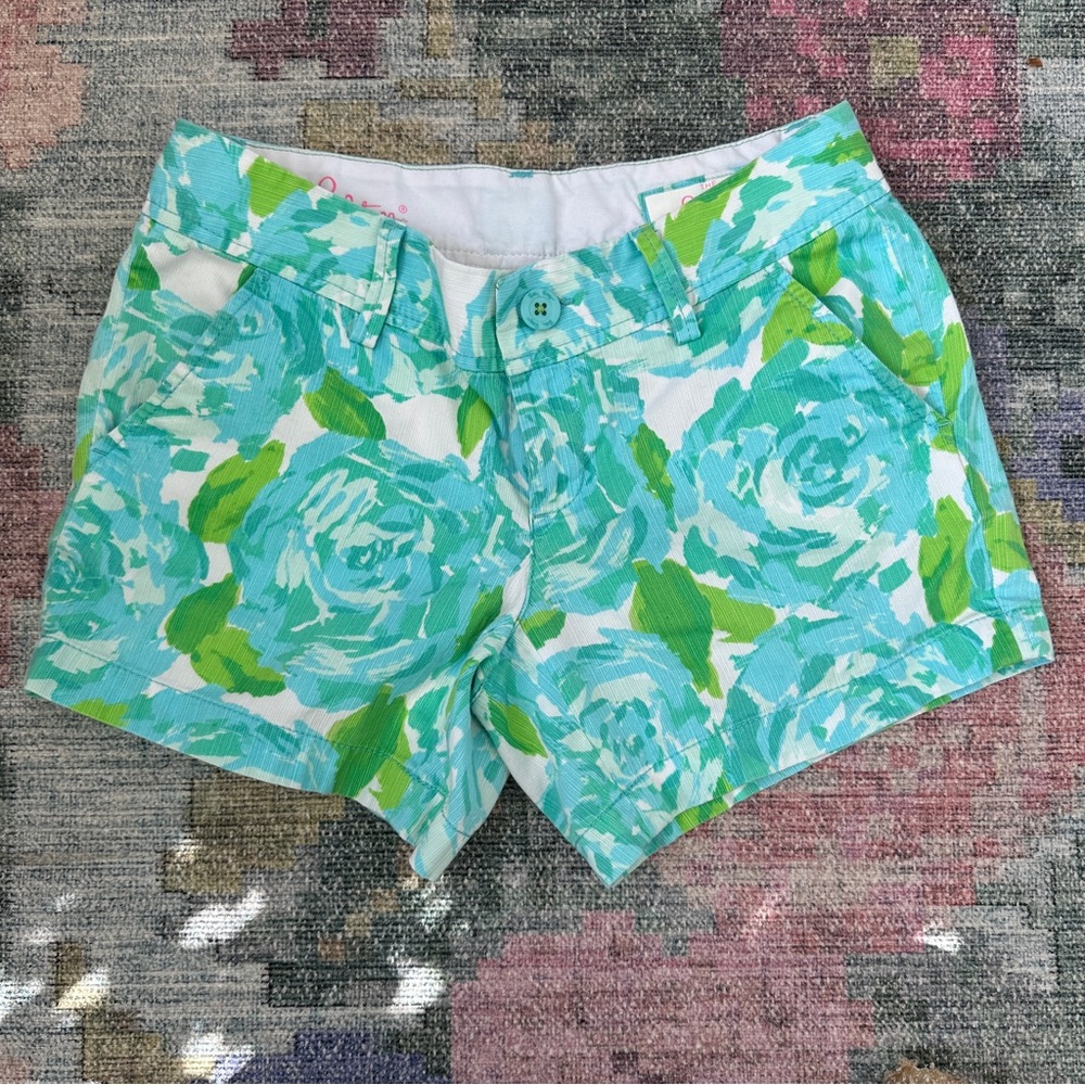 Lilly Pulitzer Callahan Short - Floral Blue and Green Women's Shorts